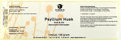 De Groene Os Psyllium Husk Hond / Kat