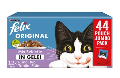 Felix Pouch Original In Gelei Mix Box Rund / Kip / Tonijn / Zalm