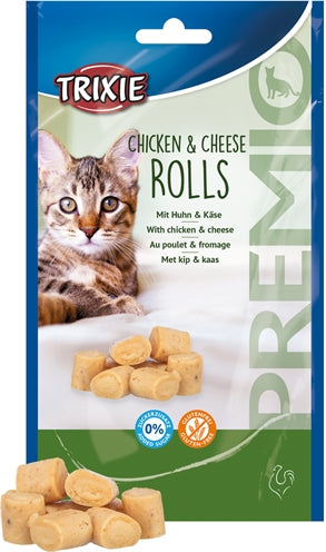 Trixie Premio Kip & Kaas Rolletjes Voor Katten Glutenvrij