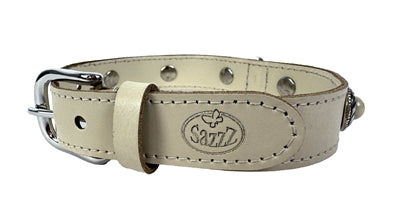 Sazzz Halsband Hond Adventure Stone Classic Leer Creme