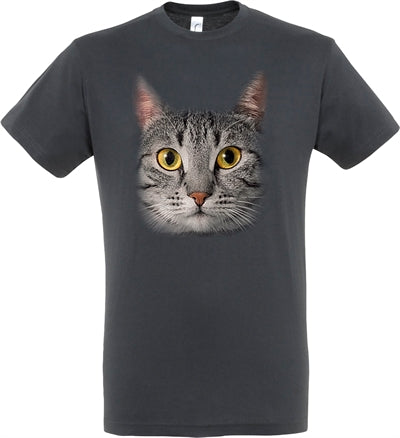 Merkloos T-Shirt Grijze Kat Grijs