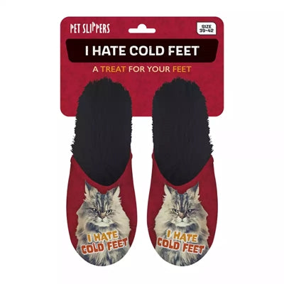 Merkloos Pantoffel I Hate Cold Feet Rood / Zwart