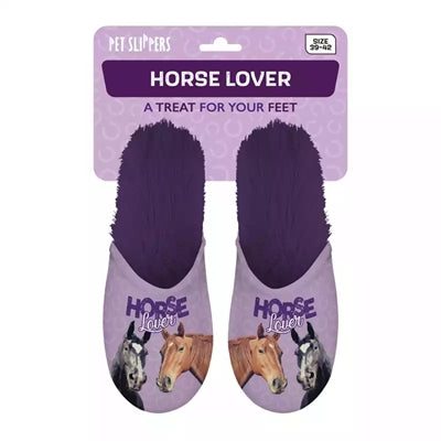 Merkloos Pantoffel Horse Lover Paars