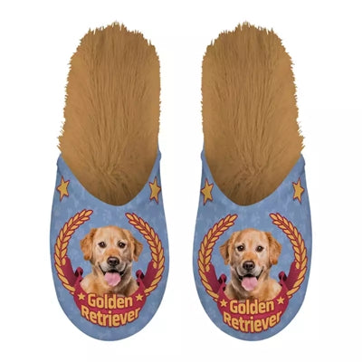 Merkloos Pantoffel Golden Retriever Lila / Beige